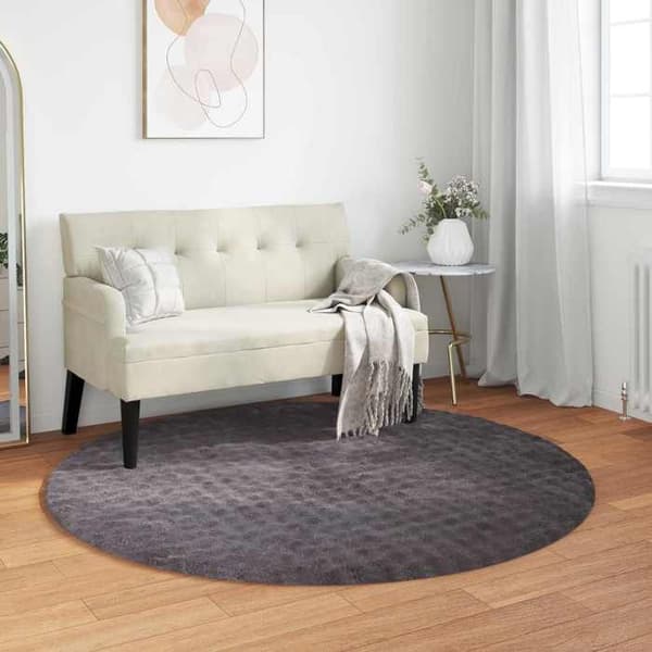 Maison Exclusive - Rund yta Matta SIROLO Antracit Ø 160 CM Polyester