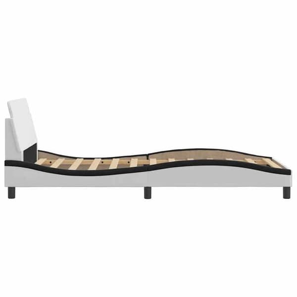 Maison Exclusive - Sängram Dover vit och svart 100x200 cm konstläder