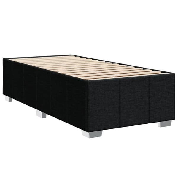 Maison Exclusive - Seng med lamelbund og madras Sort 90x200 cm Stof
