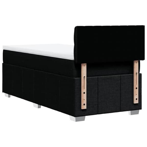 Maison Exclusive - Sengebund med lameller og madras Sort 100x200 cm Stof