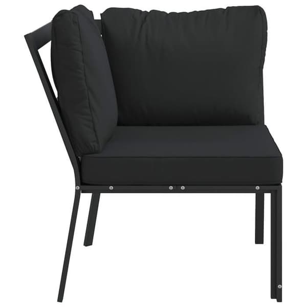 Trädgårdsstol - EXKLUSIV HEM - 76 x 76 x 79 cm - Pulverlackerad stål - Grå vadderade kuddar - Modulär Grå