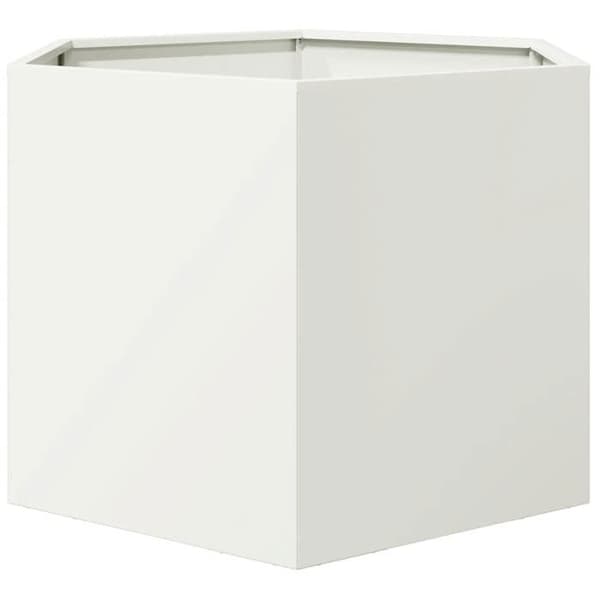 Maison Exclusive - Hvid hexagonal plantekasse 69x60x45 cm stål Vit