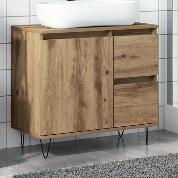 Maison Exclusive - Badeværelsesvaskeskab i håndlavet eg 65x33x60 cm