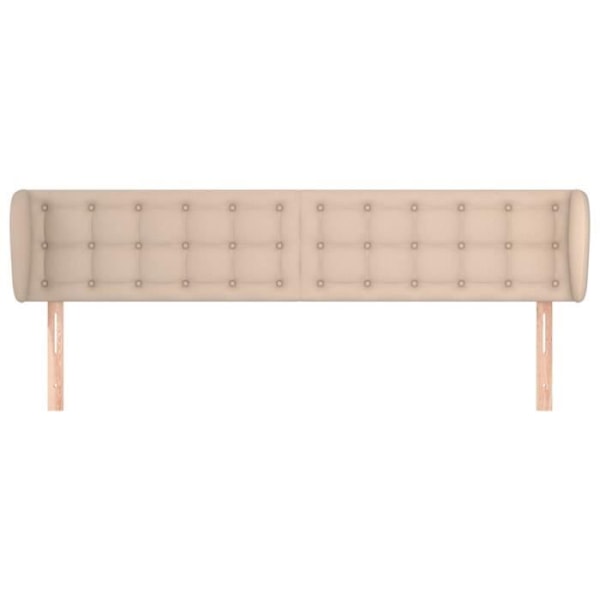 Sänggavel med öron Cappuccino 183x23x78/88 cm Läder78 [cm] Brun