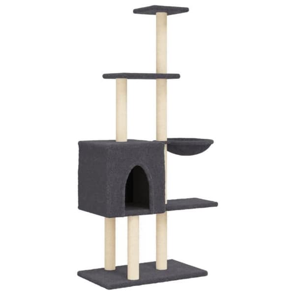 Maison Exclusive - Kattekradse med sisal i mørkegrå 145 cm Mörkgrå