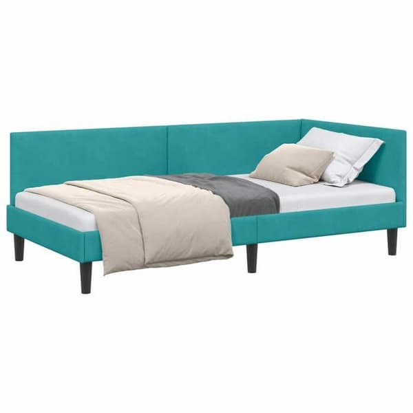 Maison Exclusive - Turquoise hörnsängram 100 x 200 cm Sammet Turkos