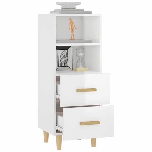 Maison Exclusive - Buffé Vit glänsande 34,5x34x90 cm Ingenjörsträ