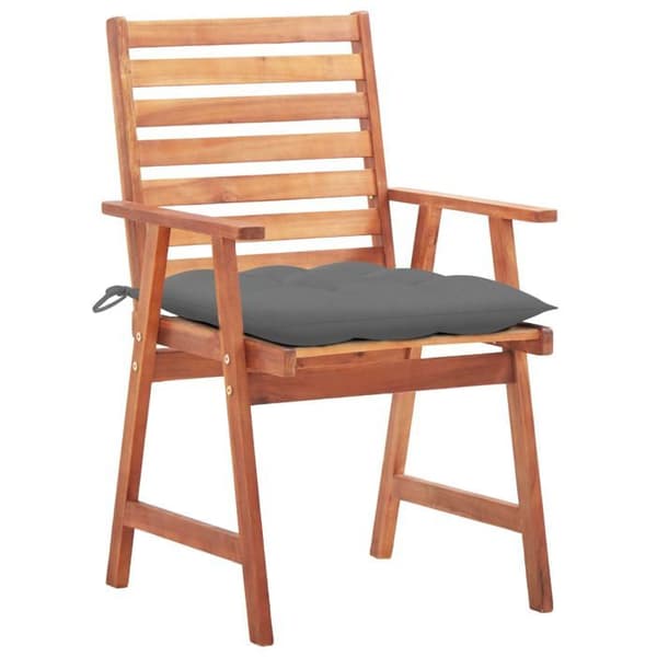 Maison Exclusive - Utomhusmatstolar set om 3 med kuddar i massiv akacia