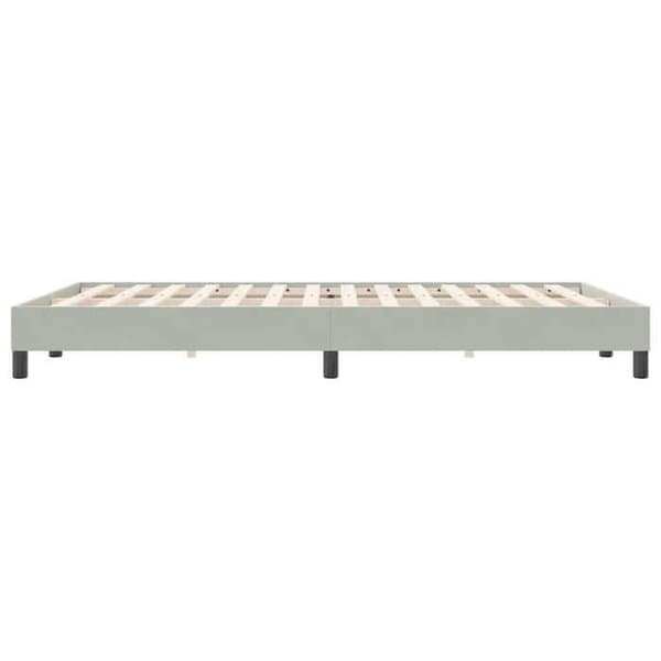 Sengestel - EKSKLUSIV HUS - 160x220 cm - Lys grå velour - Lamelseng - Robuste ben Ljusgrått