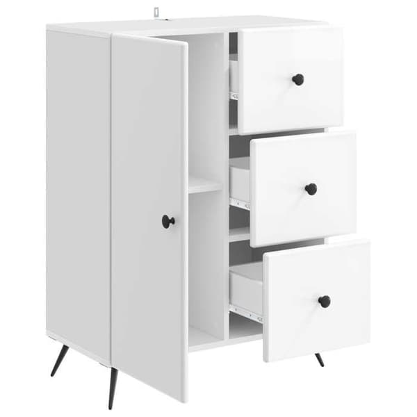 Maison Exclusive - Buffé Vit glänsande 66 x 34,5 x 90 cm Ingenjörsträ Vit