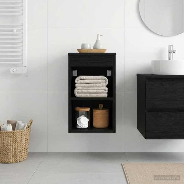 Maison Exclusive - Badeværelsesmøbel In-between Sort Eg 30 x 44,5 x 50 cm