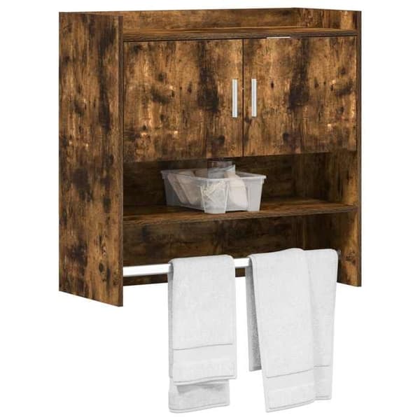 Maison Exclusive - Væghylde Montering væg Røget eg 80 x 36 x 80 cm