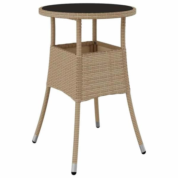 Maison Exclusive - 5-delt spisebordssæt til haven i beige polyrotin