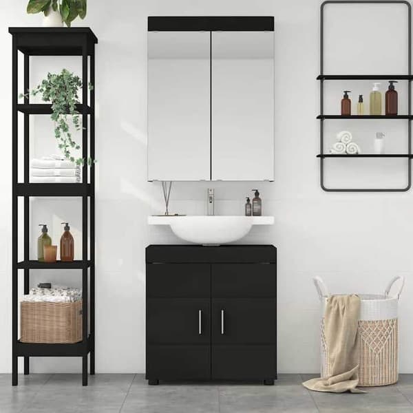 Maison Exclusive - TULUM 2-osainen musta kylpyhuonekalustesarja Svart