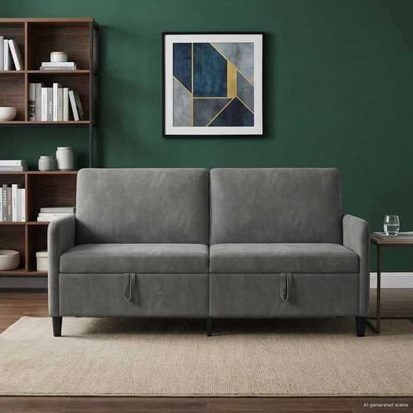 Maison Exclusive - Soffa med förvaring 3 platser Mörkgrå 172 x 78 x 87 cm Mörkgrå