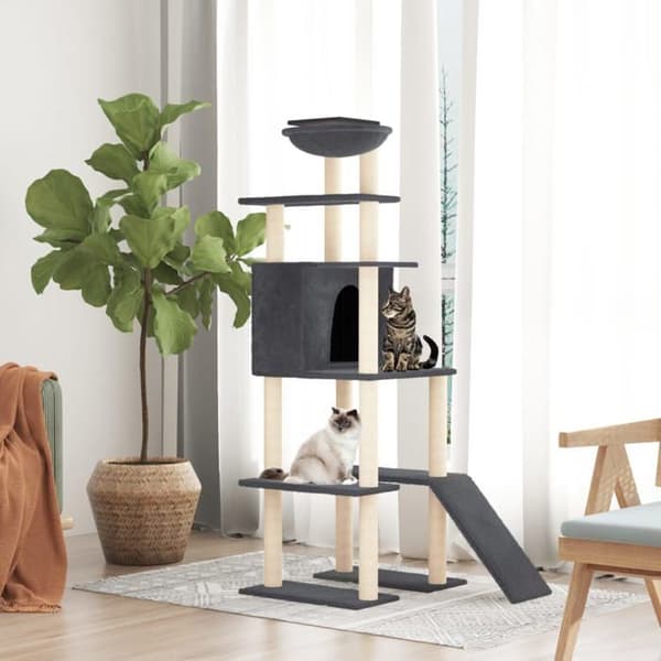 Maison Exclusive - Kattekradse med sisal i mørkegrå 166 cm Mörkgrå