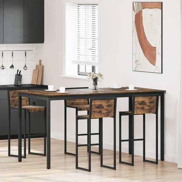 Maison Exclusive - Stående barbord i ingeniørtræ, rektangulær