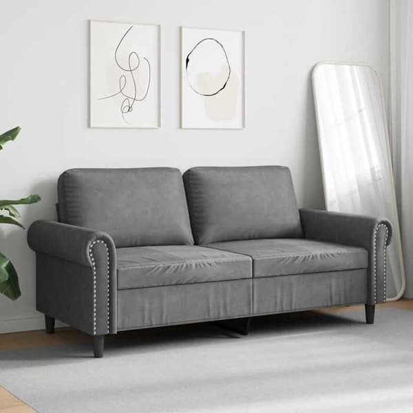 Maison Exclusive - Tummanharmaa 2-paikkainen sohva 140 cm Sametti