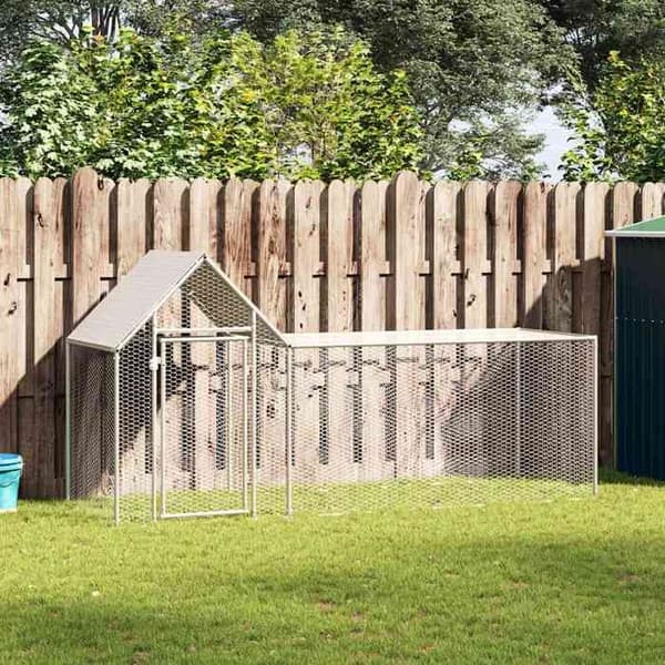 Maison Exclusive - Hönshus 3 x 1 x 1,5 m Galvaniserat stål Silver