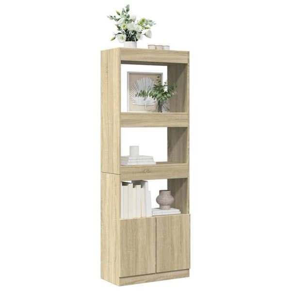 Maison Exclusive - Buffet høj 63x33x180 cm egetræ sonoma ingeniørtræ