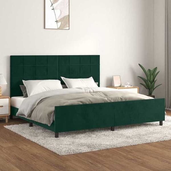 Maison Exclusive - Patja ilman runkoa tummanvihreä 200x200 cm sametti mörkgrön