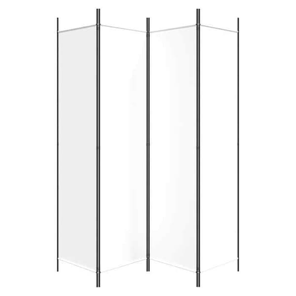 Maison Exclusive - Avskiljande vägg 4 paneler Vit 200x200 cm Tyg
