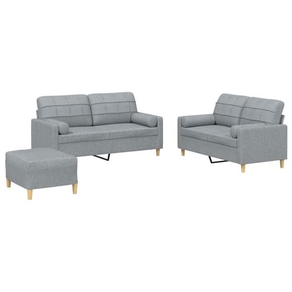 Maison Exclusive - Sæt af 3 sofaer med lysegrå puder i stof