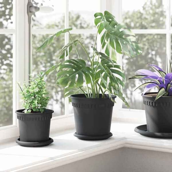 Maison Exclusive - Växtkrukor 6 st Svart Plast