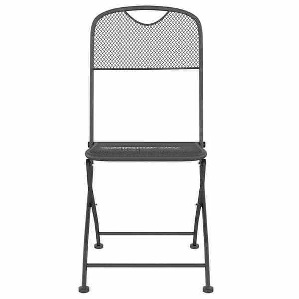 Maison Exclusive - Fällbara stolar, set om 4, i antracitgrå expanderad metallnät