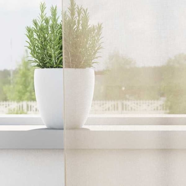 Verho - MAISON EXCLUSIVE - 140 x 245 cm (2 kpl) - Kermansävy - Polyesteri - Renkaat Grädde