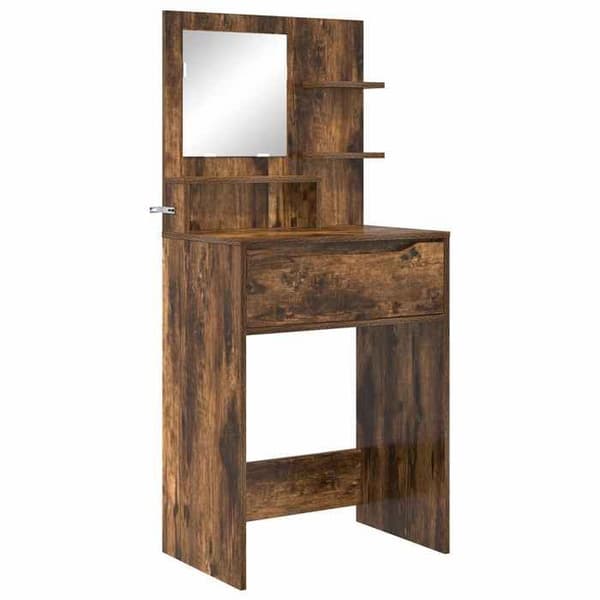 Maison Exclusive - Makeupborde til værelset Røget eg 60 x 39,5 x 135 cm Rökt ek