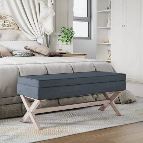 Maison Exclusive - Tummanharmaa säilyty stool 110x45x49 cm Sametti Mörkgrå