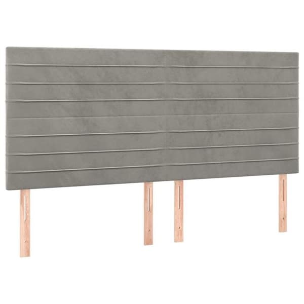 Maison Exclusive - Seng solid bund med socker og madras Grå 160x200cm Velour