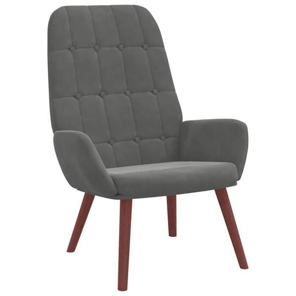 Maison Exclusive - Tummanharmaa samettinen nojatuoli
