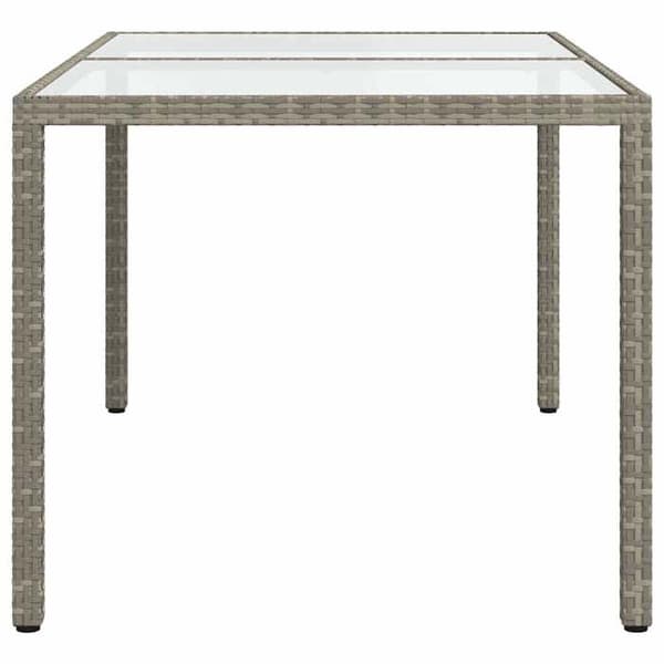 Maison Exclusive - Trädgårdsbord 150x90x75 cm Tempererat glas och polyrotting Grå Grå