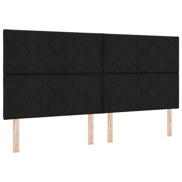 Sängram - EXKLUSIV HEM - Sammet - Svart - 200 x 200 cm - Dold förvaring Svart