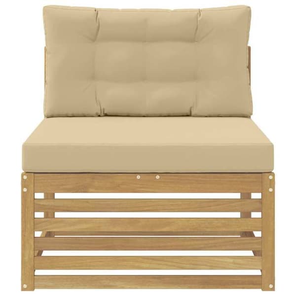 Udendørs canapé - EKSKLUSIV HUS - Midtersofa - Massivt akacietræ - Hvid - Lamel design Vit