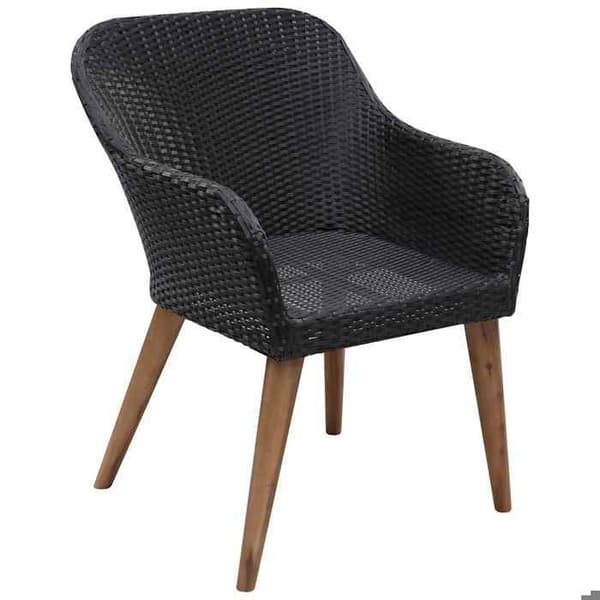 Maison Exclusive - 3 osan musta puutarhakalustesarja Svart