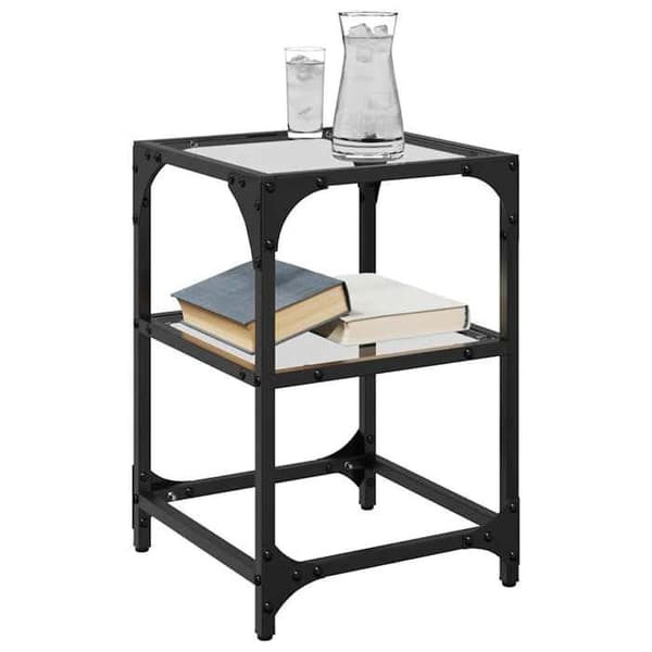 Maison Exclusive - Låga bord med transparent glasöverdel 2 st stål