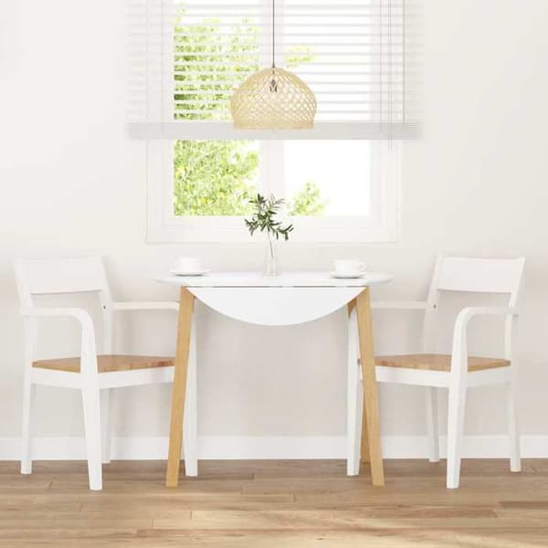 Maison Exclusive - Spisestole 2 stk hvid massiv gummitræ