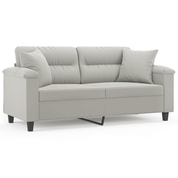 Maison Exclusive - Soffa 2 platser med ljusgrå kuddar 140 cm