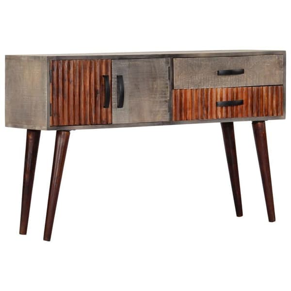 Maison Exclusive - Konsolipöytä Harmaa 120x35x75 cm Raaka mangopuu Grå