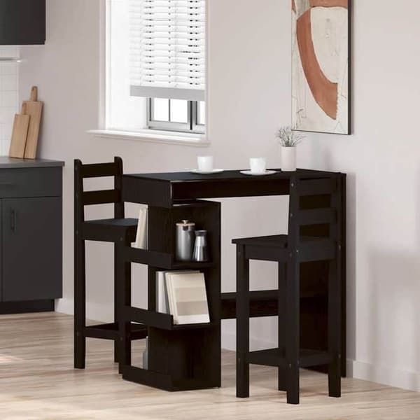 Maison Exclusive - Barbord 100 x 48 x 101,5 cm Ingeniørtræ Sort eg