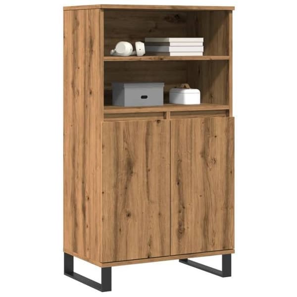Maison Exclusive - Høj buffet i egetræ, håndlavet 60x36x110 cm, ingeniørtræ