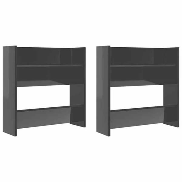Maison Exclusive - Väggmonterade skåp för skor 2 st grå glansig 60x18x60 cm