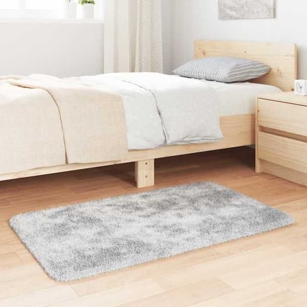 Shaggy matta - MAISON EXCLUSIVE - NAVARRA - Grå silver - 60x100 cm - Halkskydd silvergrå
