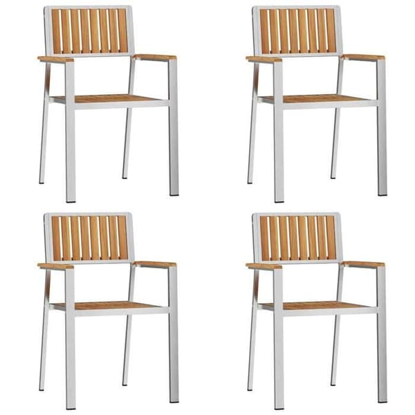Utemöbelset - EXKLUSIV HUS - 5 delar 150x90x75 cm - Rostfritt stål - Rektangulär - Brun/silver brun
