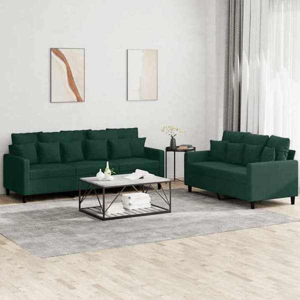 Maison Exclusive - Sæt af 2 sofaer med puder Mørkegrøn Velour