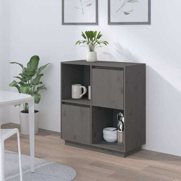 Maison Exclusive - Harmaa buffet 74x35x80 cm massiivipuusta