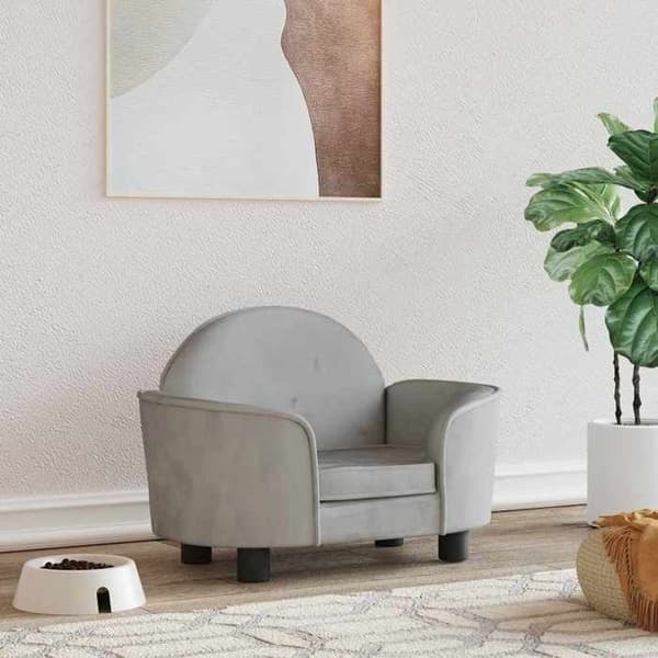 Maison Exclusive - Hundeseng grå 66x40x45 cm velour ljusgrått